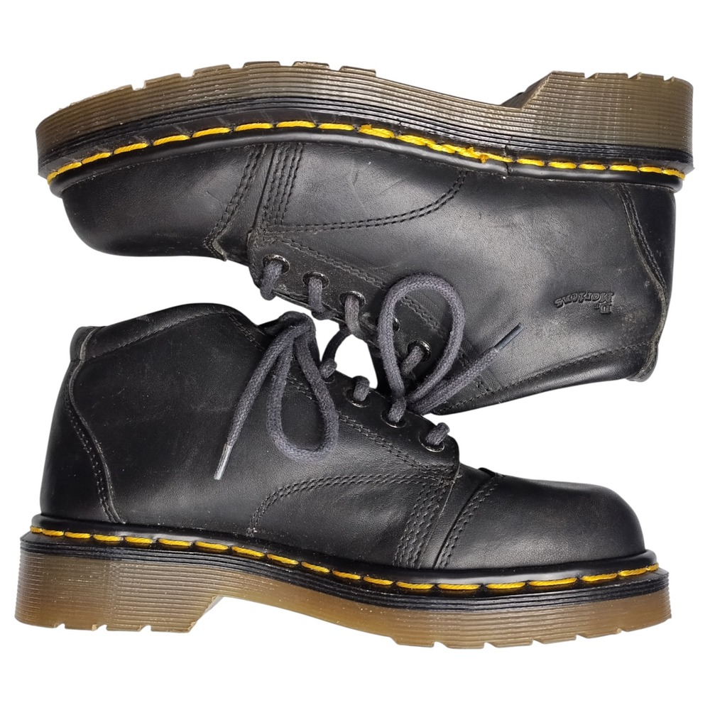 Dr Martens Airwair Original Boots Unisex Kids Size 3 Black Oil Resistant Lace Up